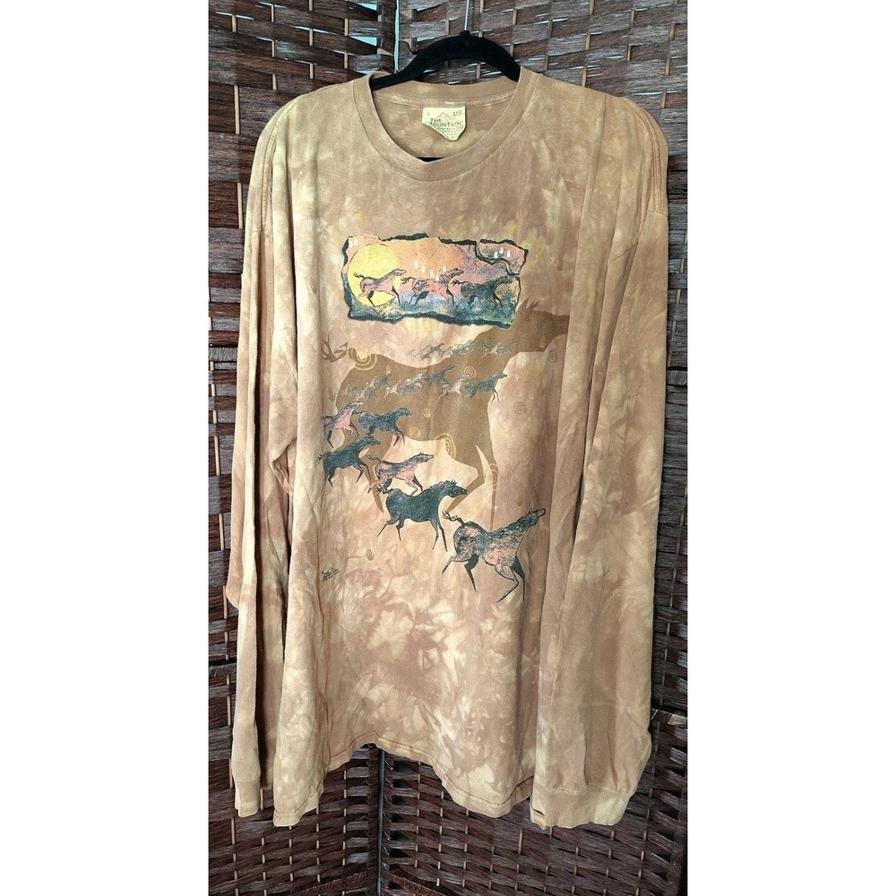 Vintage Southwestern Horses Shirt Men's Size 3XL The Mountain 1999 Ginny Hogan